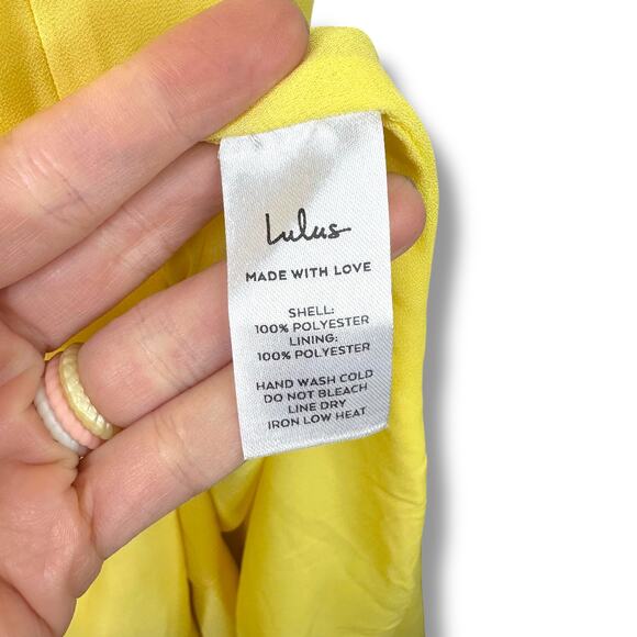 Lulus NWOT Summer Invite Yellow Tie-Strap Woven Chiffon Tiered Midi Dress XL - Picture 10 of 10